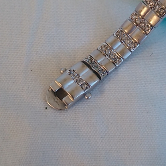 Sterling Silver Double Channel Set CZ Tennis 7.0" Bracelet with Safety - Picture 3 of 9